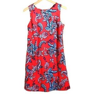 ROZ & ALI 8P ORANGE PAISLEY SHEATH DRESS